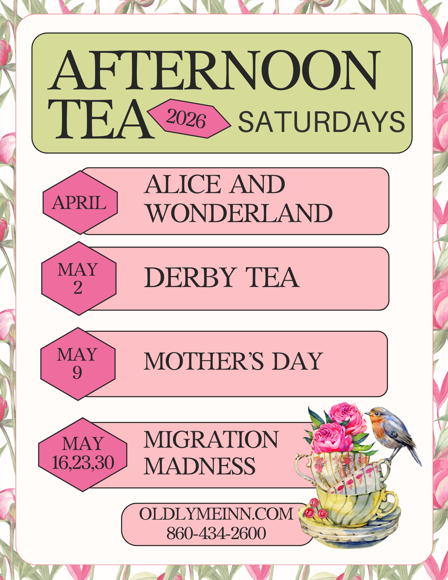 Spring 2026 Tea Schedule