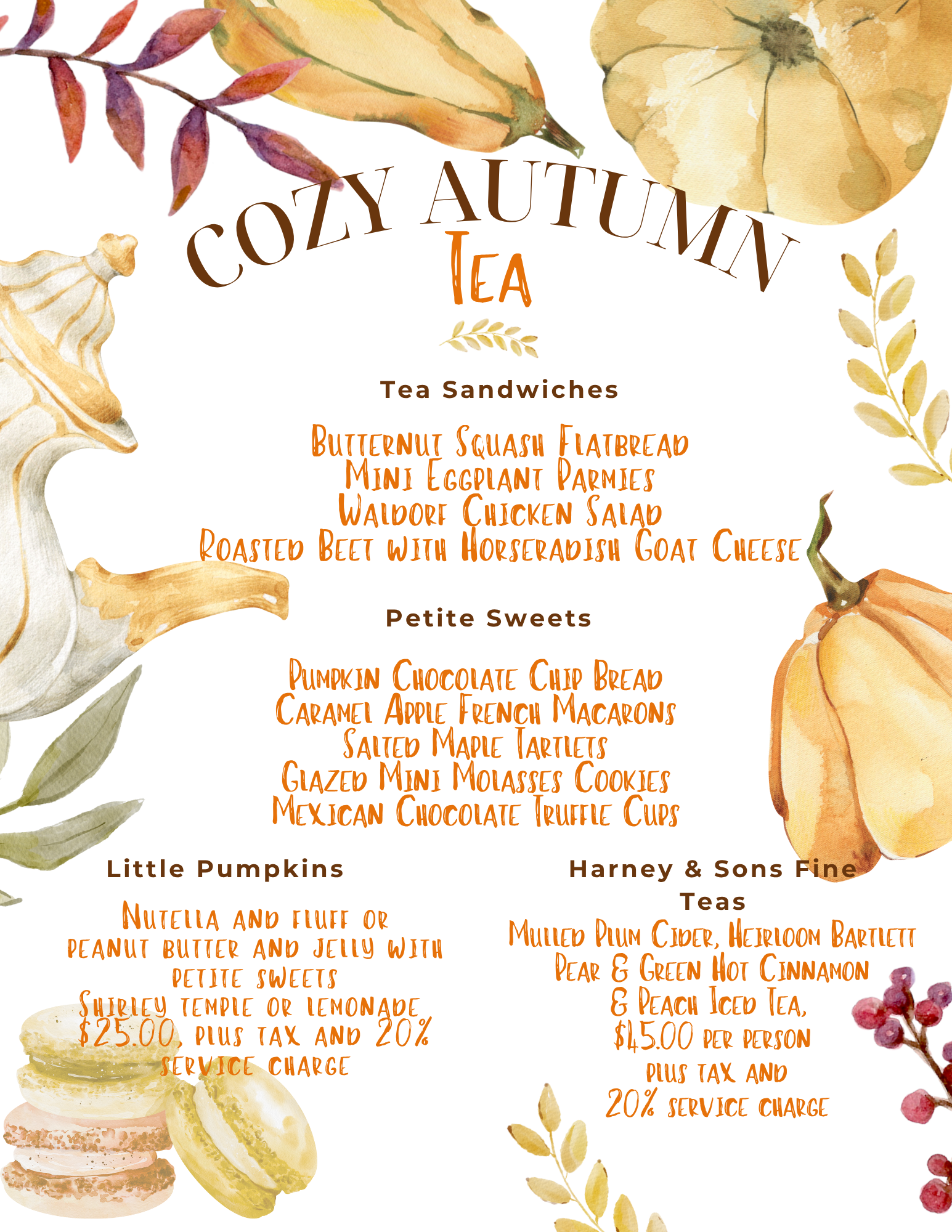 Cozy Tea Menu 2025