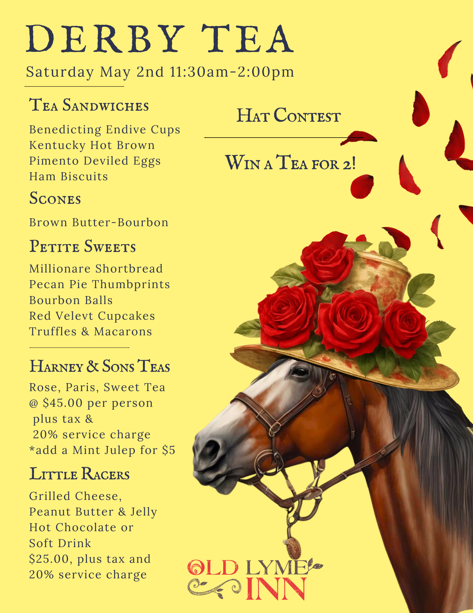 Derby Afternoon Tea Menu