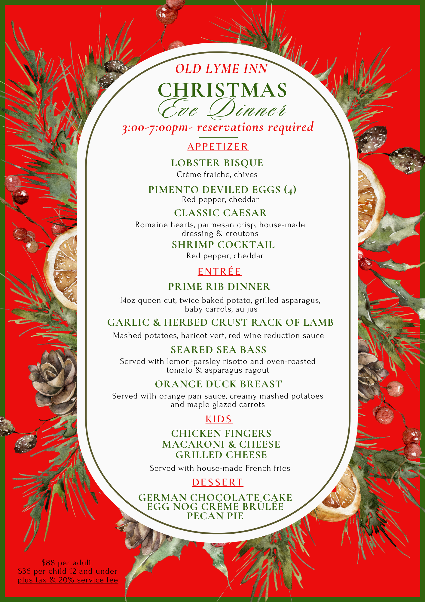 Christmas Eve Menu