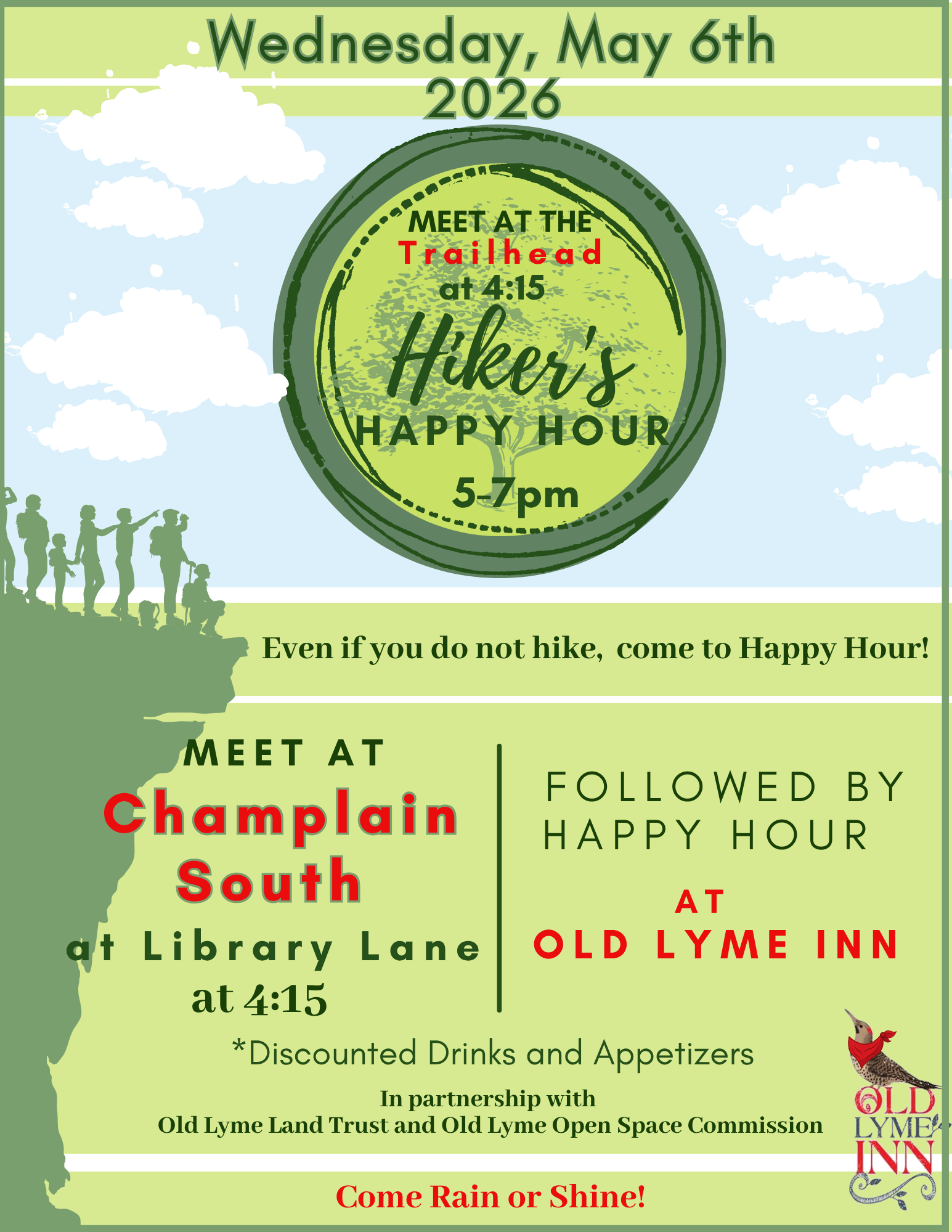 Flyer for Hikers Happy Hour