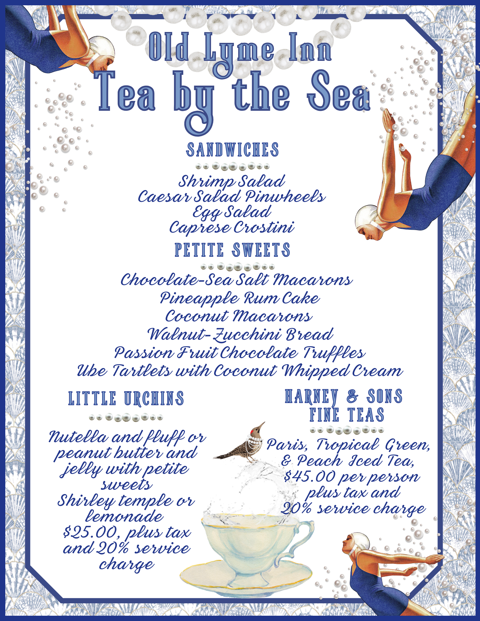 Tea by the Sea Menu