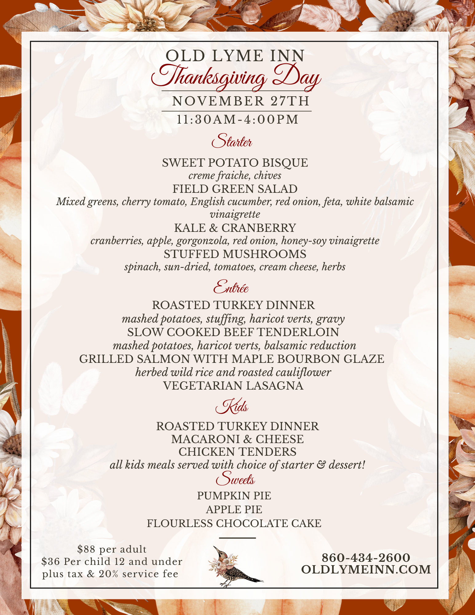 2025 Thankgiving menu